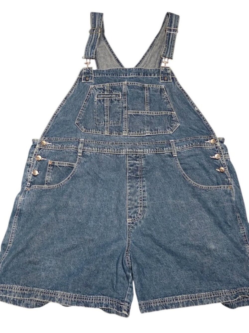 Vintage Plus Size Shortalls RVT 2X - 3X Blue Jean Denim